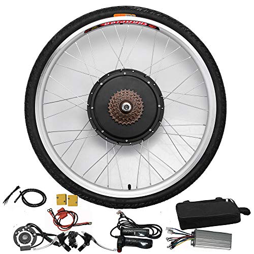 Gdrasuya10 26\" Electric Bicycle Rear Wheel E-Bike Conversion Kit 48V 1000W Bicycle Cycle E-Bike Powerful Hub Motor Kit with Intelligent Controller and PAS System for Road Bike (26\'\' 48V 1000W)