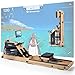 Christopeit Wasserrudergerät klappbar für Zuhause - Rudergerät Holz, Hybrid Wasser-Magnet-System, Kinomap, Bluetooth (WP 5000 - Buchenholz)