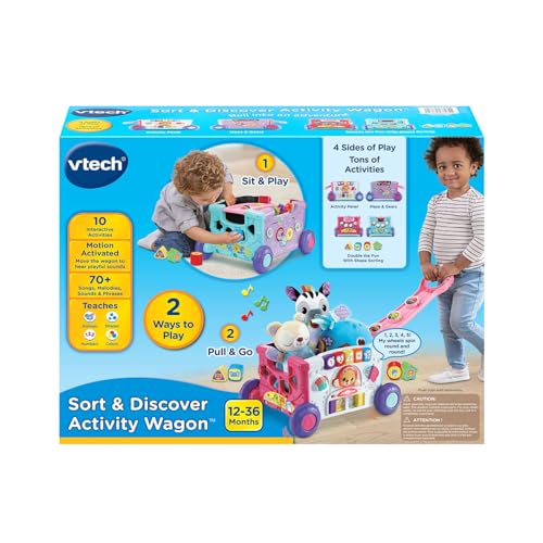 VTech Sort and Discover Activity Wagon for Toddlers, Pink - image 7