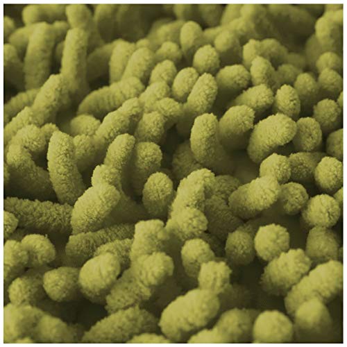 GAVENO CAVAILIA Luxury 2 Piece Loop Bath Mat Anti Slip Pedestal Set, Extra Absorbent 100% Microfiber Chenille Bathroom Toilet Rug, Regular (50x80, 50x40 cm), Green, Microfibre