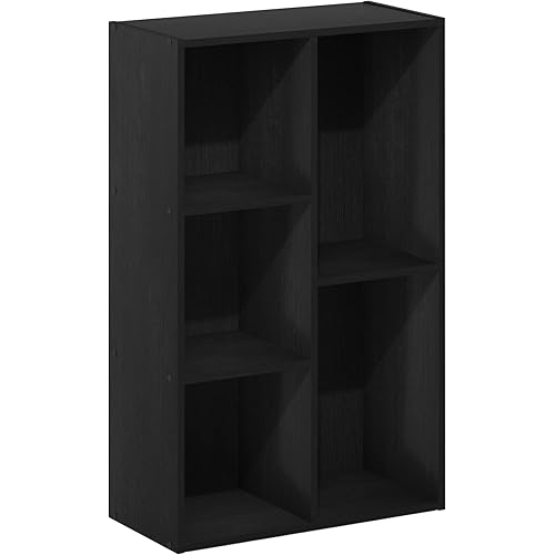 Furinno Luder 5-Cube No Tool Assembly Open Shelf, Blackwood