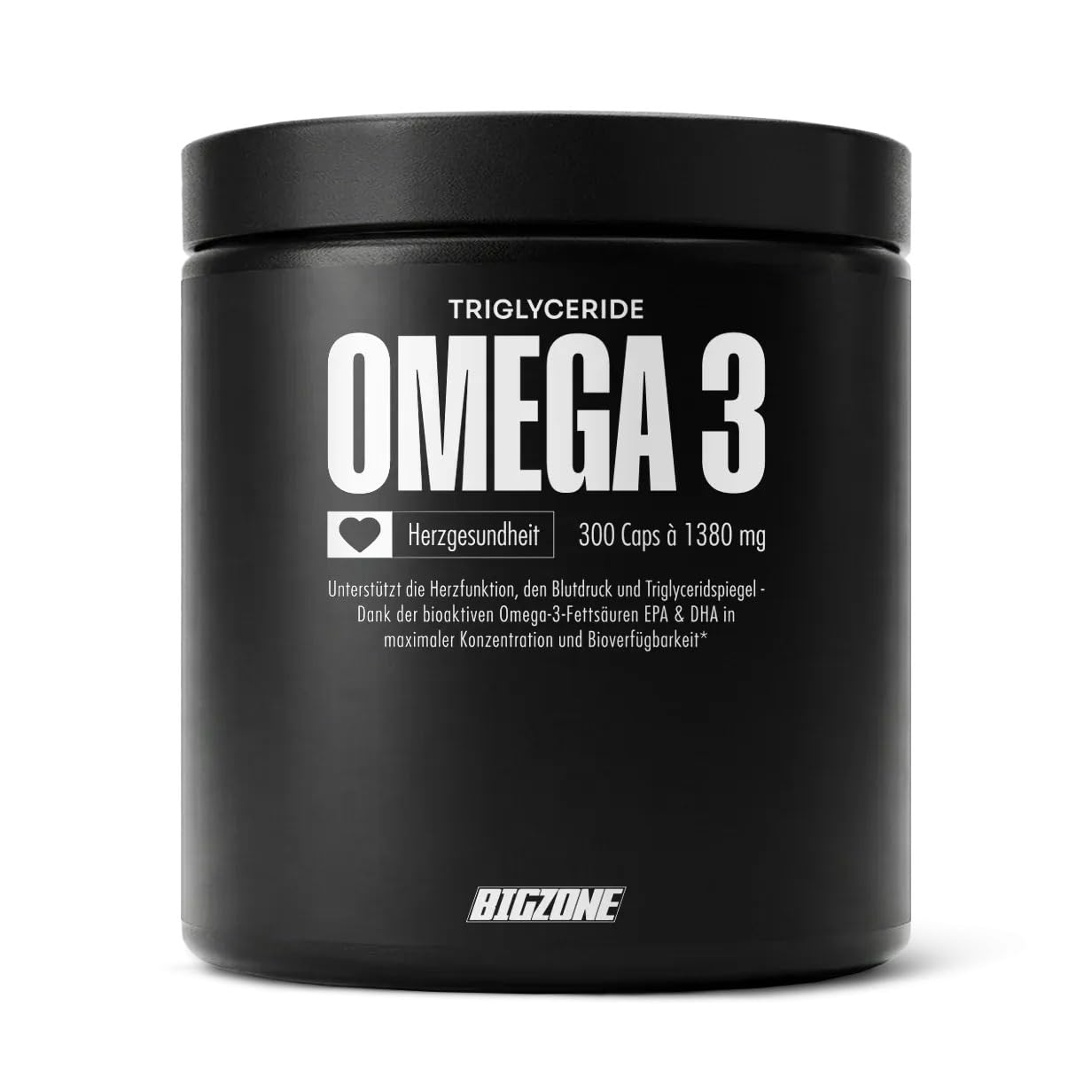 Big Zone Omega 3 Fury Triglyceride Hochwertige Triglycerid Form Keine Zugabe von Vitamin E 500mg EPA 250mg DHA/pro Kapsel | 300 Kapseln