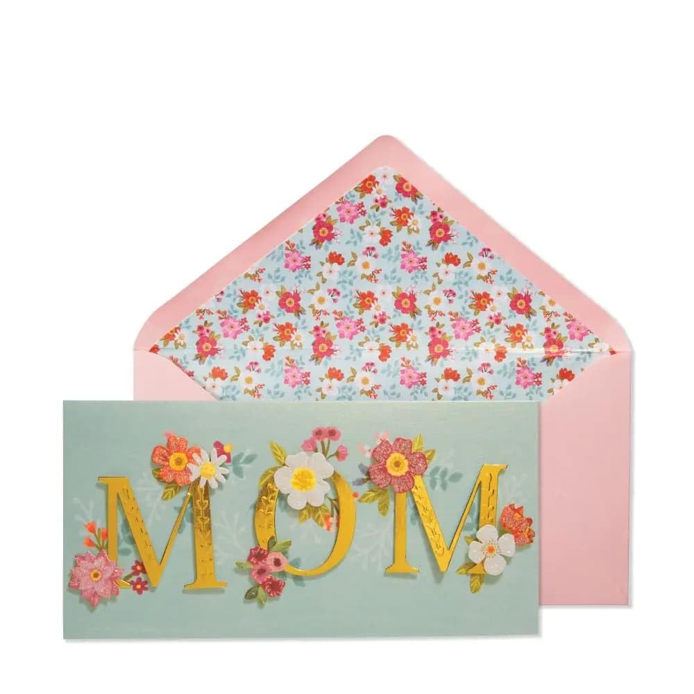 NIQUEA.D Mother's Day Card - Elegant Lettering Greeting Card For Mom