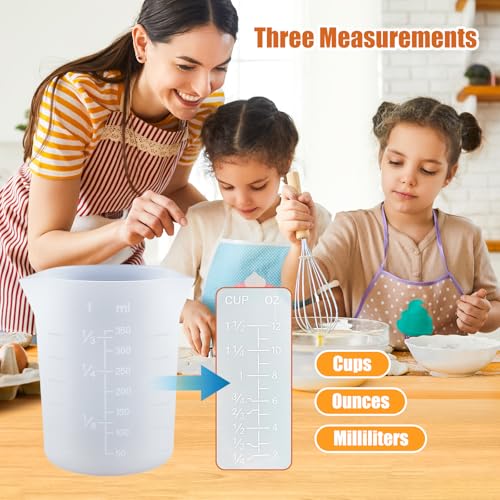 Set de 4 vasos medidores de silicona 350 ml miniatura 5