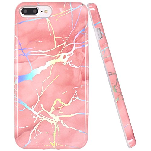 iPhone 7 Plus Case, iPhone 8 Plus Case, Appmax Shiny Change Color Gray Marble Design Clear Bumper TPU Soft Rubber Silicone Cover Phone Case for Apple iPhone 7 Plus /iPhone 8 Plus
