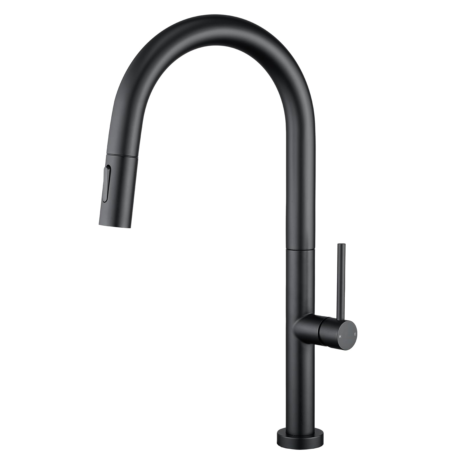 Black Kitchen Tap, YardMonet Kitchen Sink Mixer Taps with Pull Out Sprayer, 360° Swivel Mixer Taps with 2 Spary Modes, Stainless Steel High Arc Water Faucet Single Handle Sink Tap for 1 Hole Mount