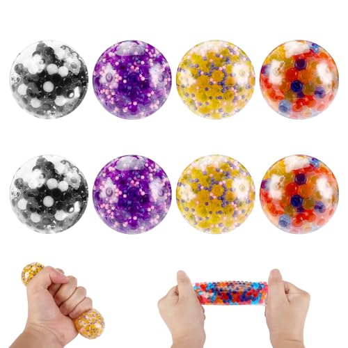 Staranry Lot de 8 Balles Anti-Stress, Boules Sensorielles Fidget, Jouets Anti Stress pour Adultes et Enfants, Boules à Presser Souples pour Soulager...