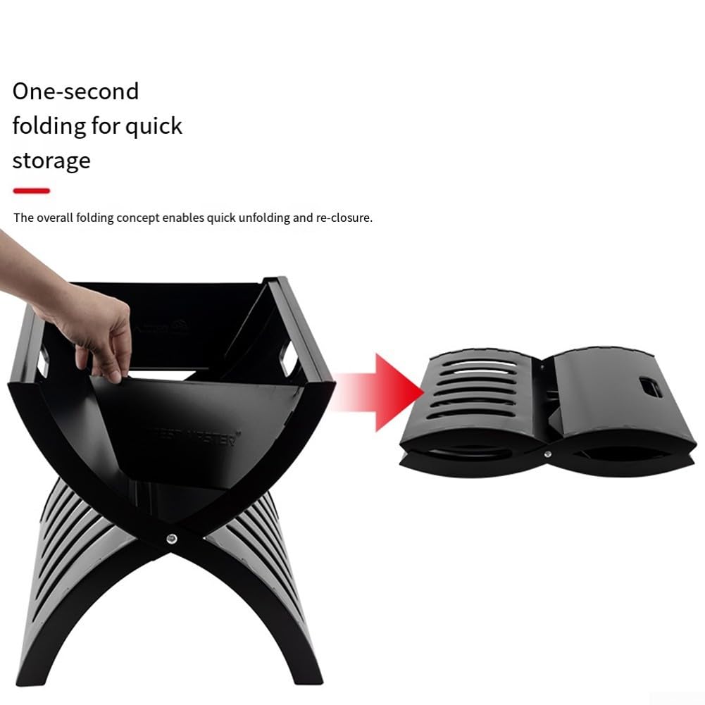 Pieghevole BBQ Grill Portatile Campeggio Esterno Metallo Barbecue Stufa Triangolo Nero Design Stabilità Facile Pulire Staccabile Attrezzatura da Cucina