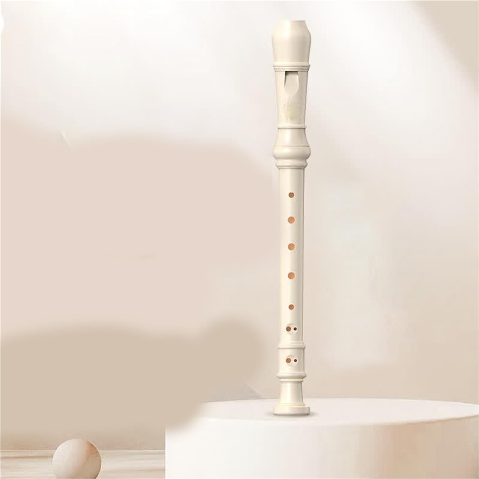 8 otworowy Flet Prosty Sopranowy W Stylu Niemieckim (tonacja C) Idealny Dla Początkujących Drewniany Flet Prosty(White)