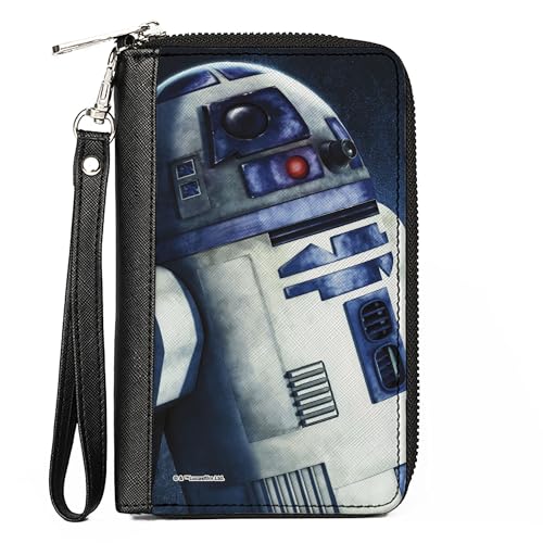 Buckle-Down Women's PU Zip Around Wallet Rectangle-Star Wars R2-D2, 7.5