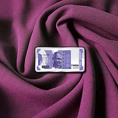 Image of ACPL Precious Moments BIS Hallmarked 100 Gram Silver Currency Bar Rs.10000 999 Pure