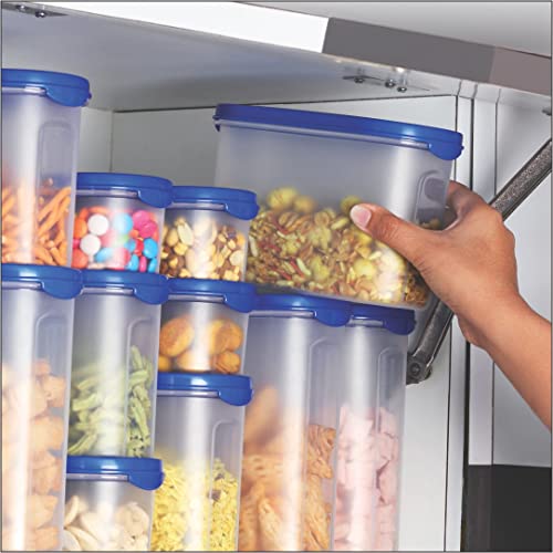 Image of MODWARE Multipurpose Air Tight Plastic Containers Food Grade BPA Free Oval Storage Box for Modular Kitchen, Stackable Containers for Fridge Cereals, Pulses, Snacks, Flour - Set of 12