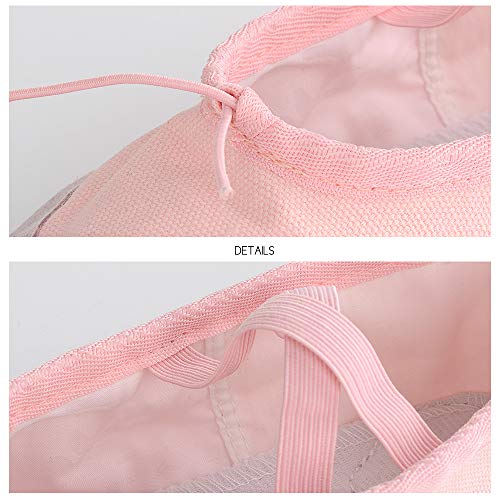 Foto von Soudittur Ballettschuhe Mädchen Tanzschuhe Ballerinas Damen Ballettschläppchen Kinder Geteilte Ledersohle in Rosa in Gr. EU 27