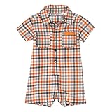 Calvin Klein Baby Boys' Plaid Romper   Red Group