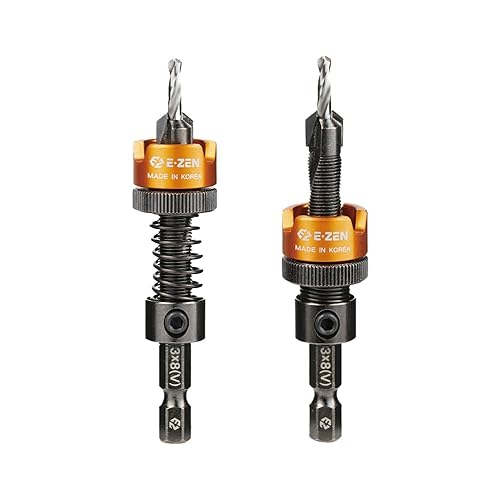 EZ EZEN Depth Adjustable Countersink Drill Bit (3 x 8mm, 1/8" x 5/16") 1PCS