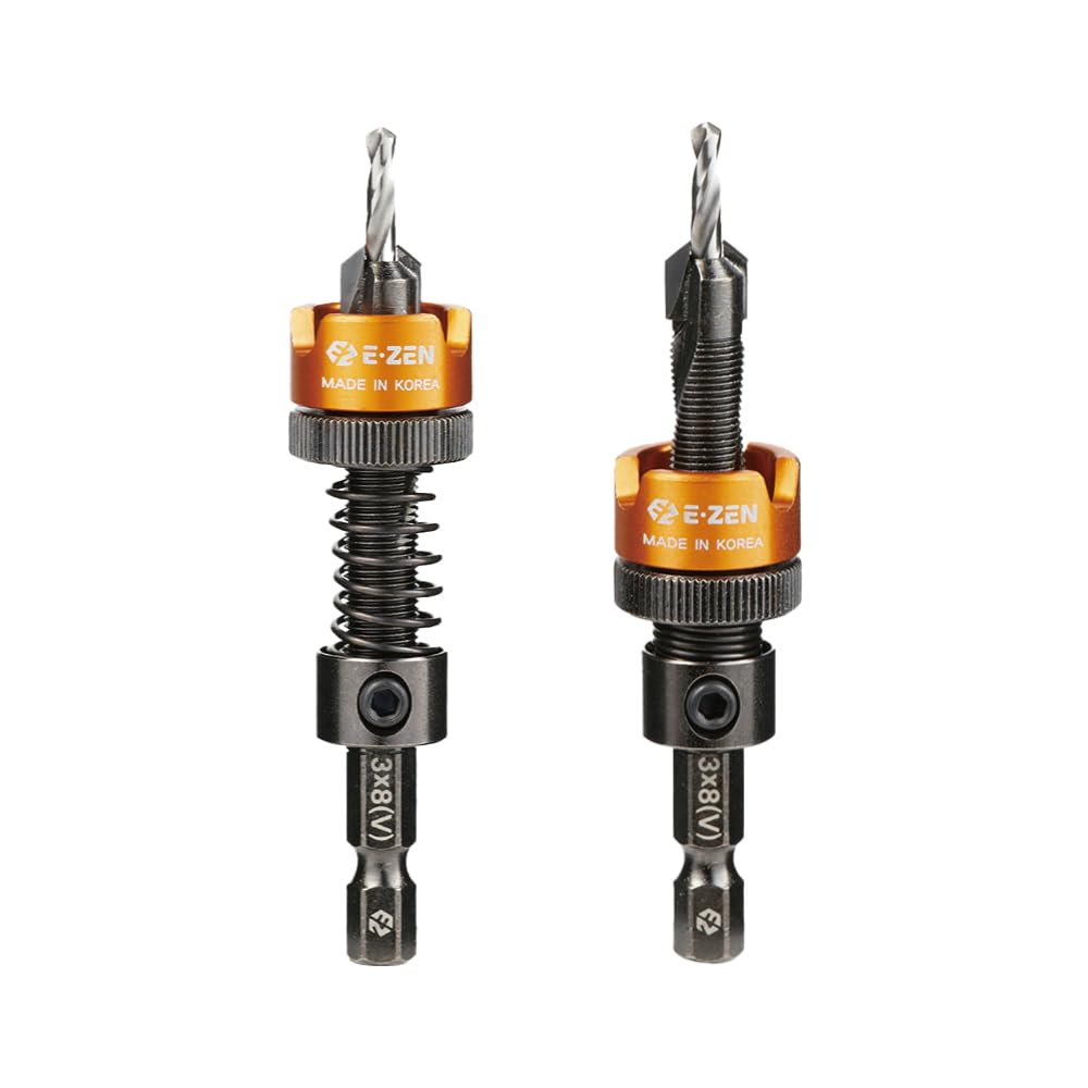 EZ EZEN Depth Adjustable Countersink Drill Bit (3 x 8mm, 1/8" x 5/16") 1PCS