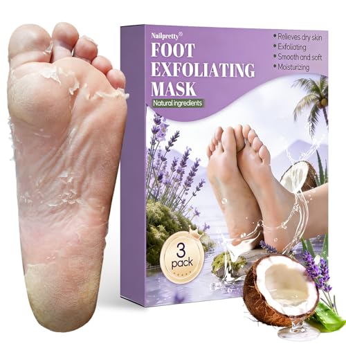 3 Pares Mascarilla Pies Hidratante, Calcetines Hidratantes para Pies, Foot Mask para Pies Secos y Agrietados,Hidratante con Extractos, para Mujeres y Hombres (Lavanda, coco, aloe)