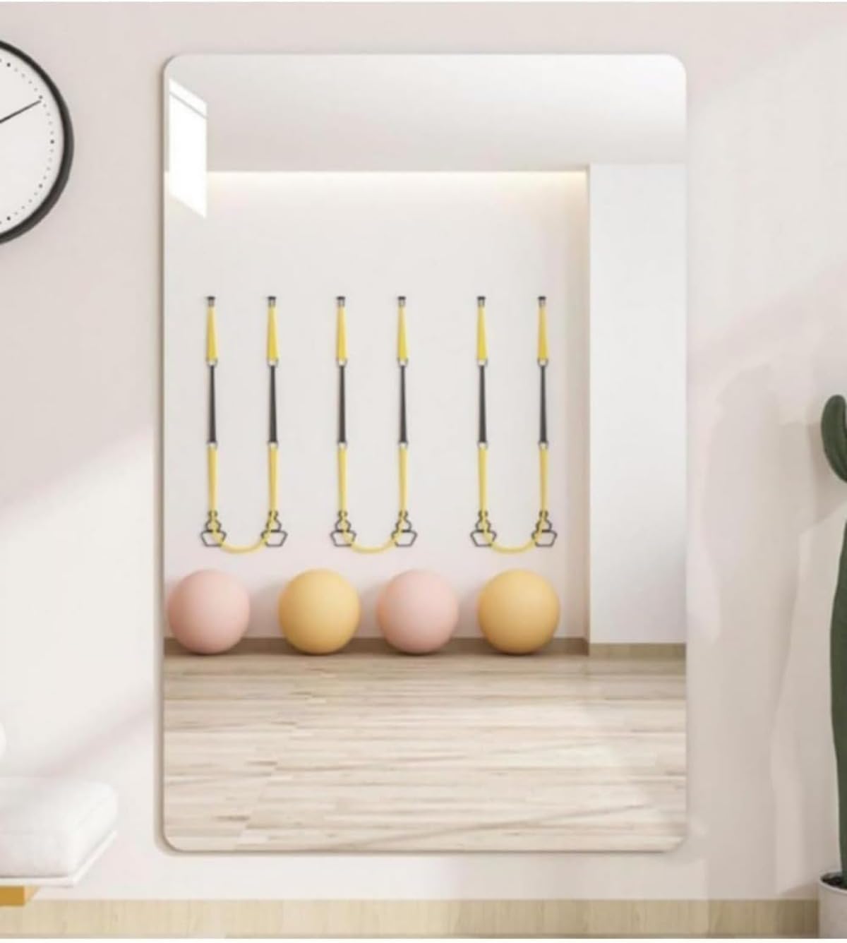 割れない鏡 移動式スポーツミラー キャスター付き フィルムミラー 姿見 超大型 スポーツレッスン ダンスレッスン ゴルフ フィットネ