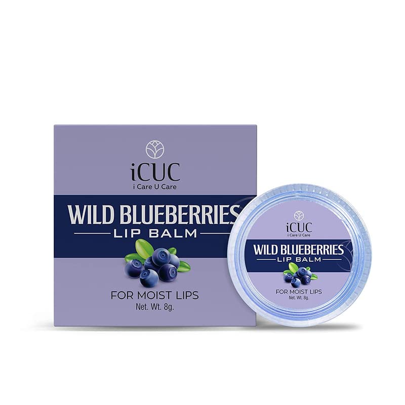 iCUC Wild Blueberries Lip Balm Use For Men & Women Dark Lips To Lighten - Benefits Of Shea Butter & Vitamin E - Helps Lips To Stay Hydrated Removes Dead-Skin & Moisturized - For Dry & Chapped Lips - 8gm