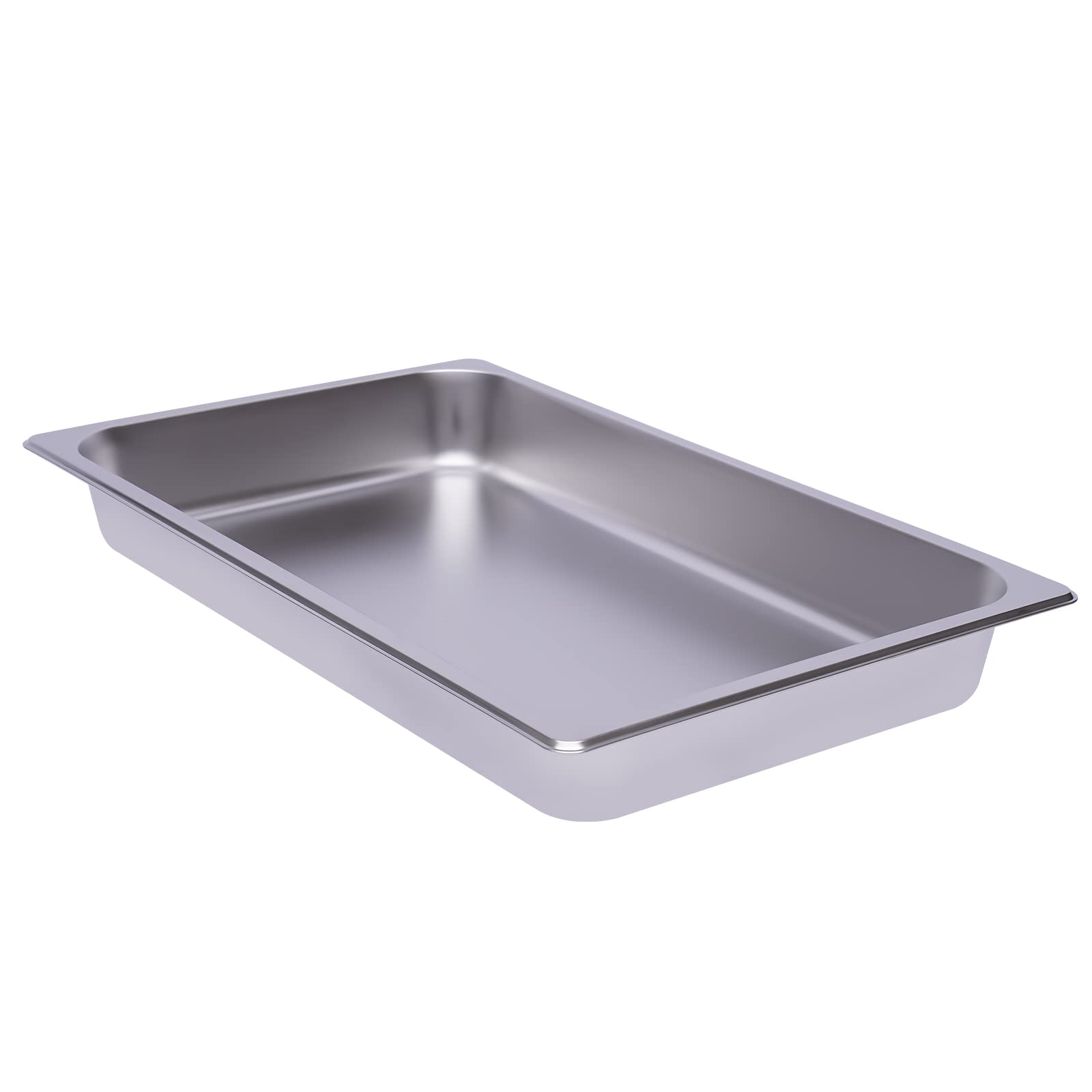 Bandejas para servir de acero inoxidable, 6 unidades, bandeja de metal, 53 x 33 x 6 cm, irrompible, rectangular, bandeja de comida rápida, apta para lavavajillas, para cocina, comedor, cafetería