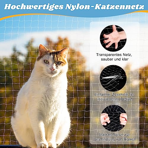Filet chat balcon transparent 8x3m protection grillage