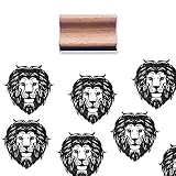 Lion Head Rubber Stamp, 1-1/3 Medium Stamp for Scrapbooking Card Making Crafting