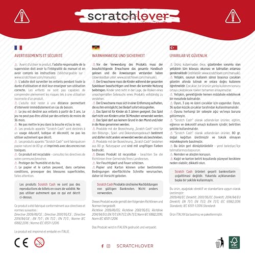 Scratch Cash 100 x € 10 Euro Money to Play (Größe auf 125% im Vergleich zu echtem Geld erhöht)