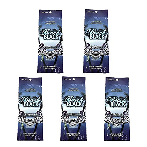 Lot of 5 Tan Asz U BEACH BLACK Max Silicone Bronzer Tanning Lotion Packets