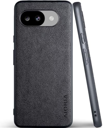 Étui en cuir Google Pixel 10A de qualité supérieure avec clapet rétro noir élégant