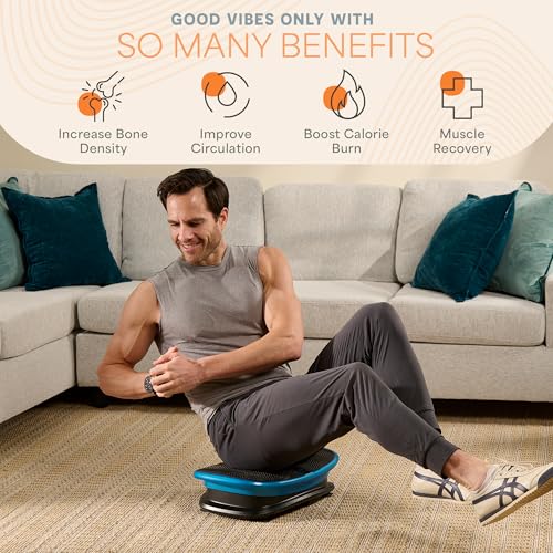 Image of Lifepro Vibra Voice Vibration Plate Exercise Machine - Voice Control & Optional Heat Function Curved Vibrating Platform Machine with 30 Speed Levels - Whole Body Vibration Plate for Lymphatic Drainage