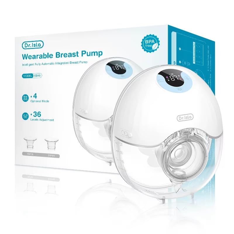 RPH Wearable Breast Pump Hands Free Electric Breast Pumps Comfort Milk Collector Lightweight with LED Display 4 Modes & 36 Levels (Blue)