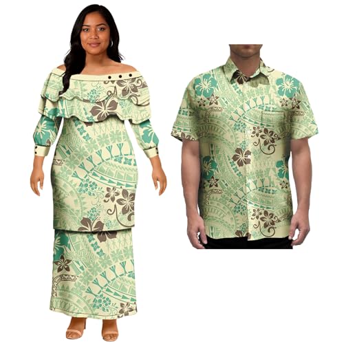 Custom-Made Women's Dress Autumn Elegant Long Skirt Polynesian Retro Art Tribal Ethnic Clothing