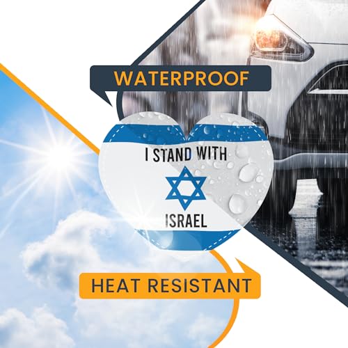 Image of Magnet Me Up I Stand with Israel, Israeli Support Flag Heart Magnet Decal, 5x4 Inches, Heavy Duty Automotive Magnet for Car Truck SUV Or Any Magnetic Surface