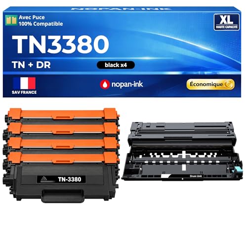 Kit TN3380 DR3300 toner noir et tambour compatible imprimante laser