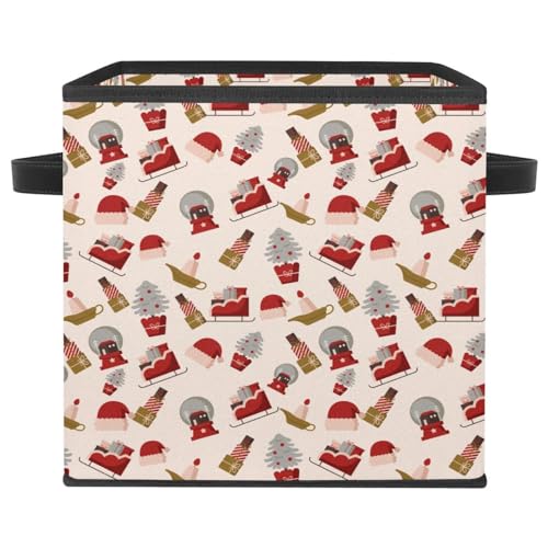 Boîte de rangement pliable rouge traîneau de Noël pour cadeaux - 2