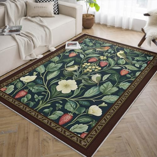 Tapis faune et botanique à poil bas avec finitions premium