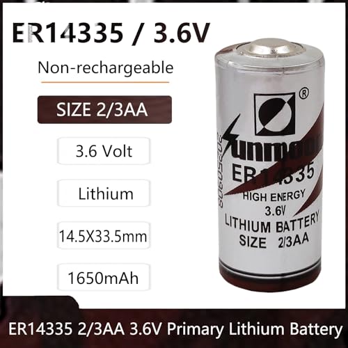 Set 2pcs Batería ER14335 3.6V 1650mAh Litio miniatura 2