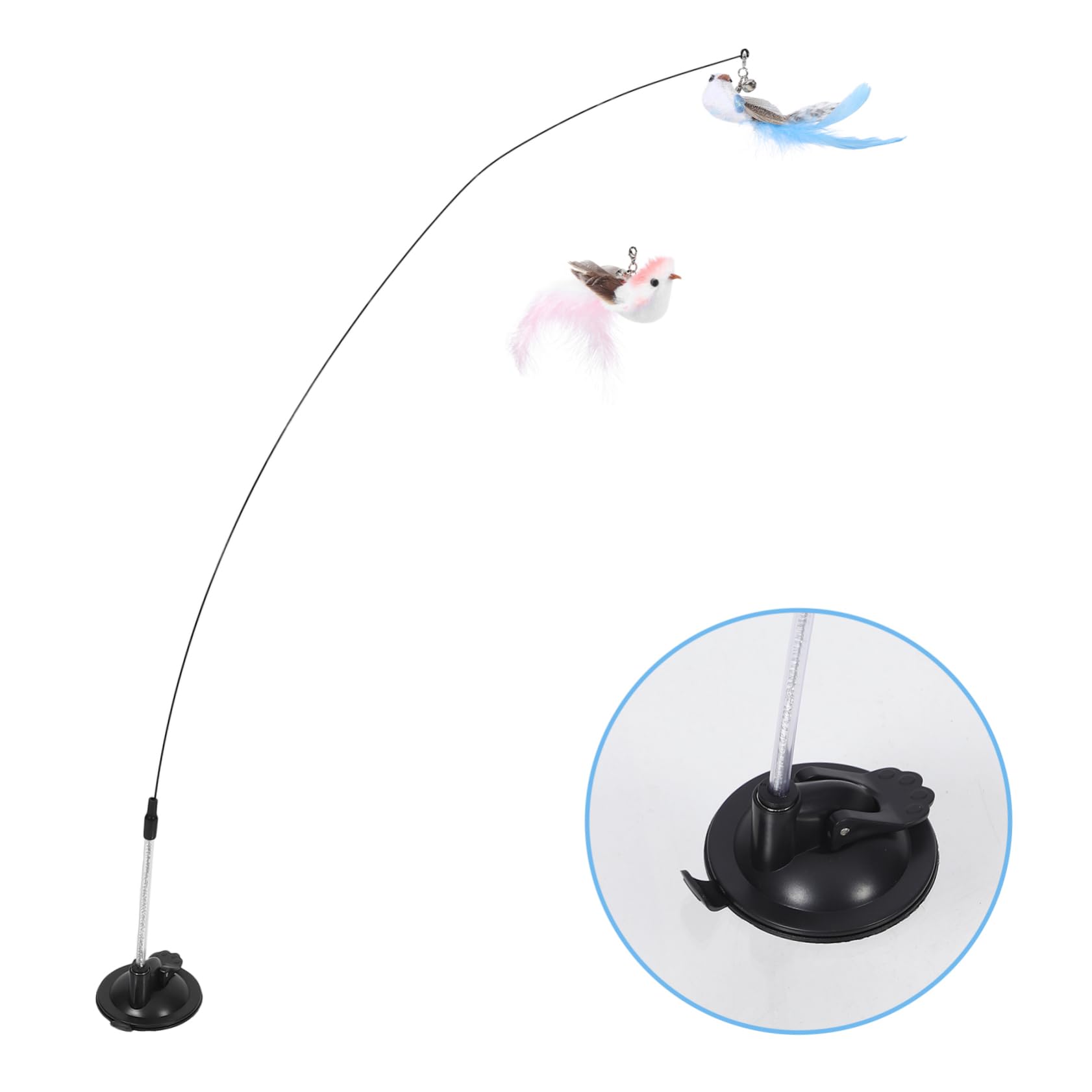YARNOW 2 Set Bastoncino Per Gatti a Ventosa Giocattoli Per Animali Domestici Per Gatti Giocattoli Interattivi Per Per Indoor Roba Da Filo Di Acciaio