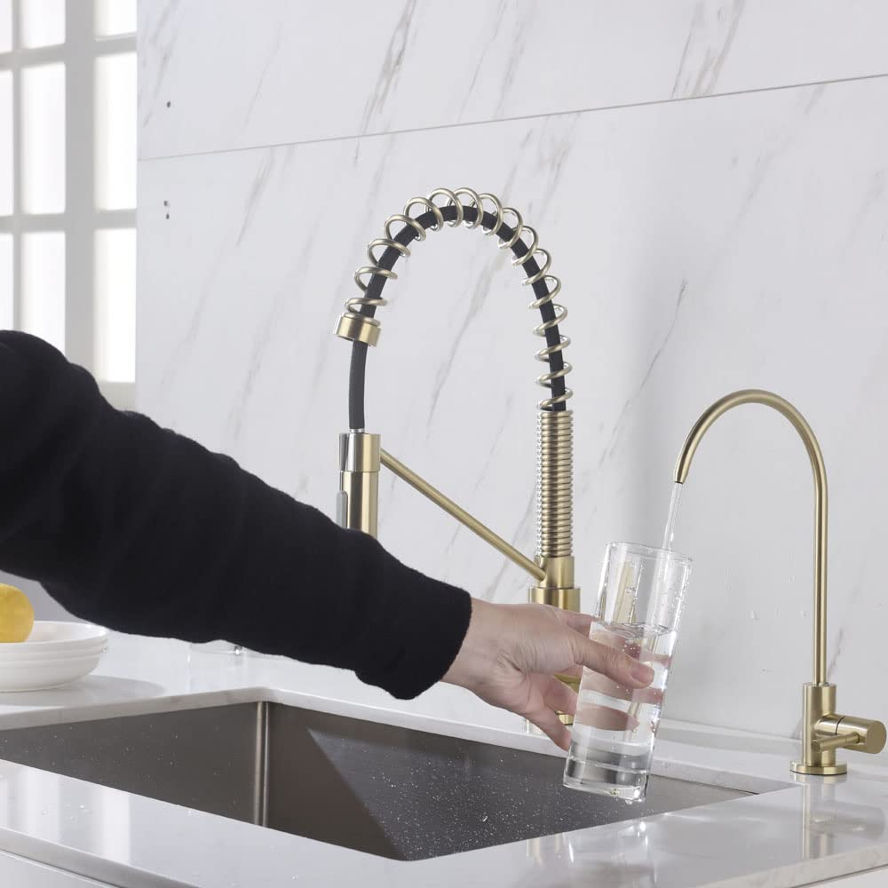Grifo de agua potable, grifo de bebidas de cocina en acero inoxidable 304, grifo de filtro de agua pura sin espacio de aire para fregadero, apto para sistema de purificación de agua de ósmosis inversa