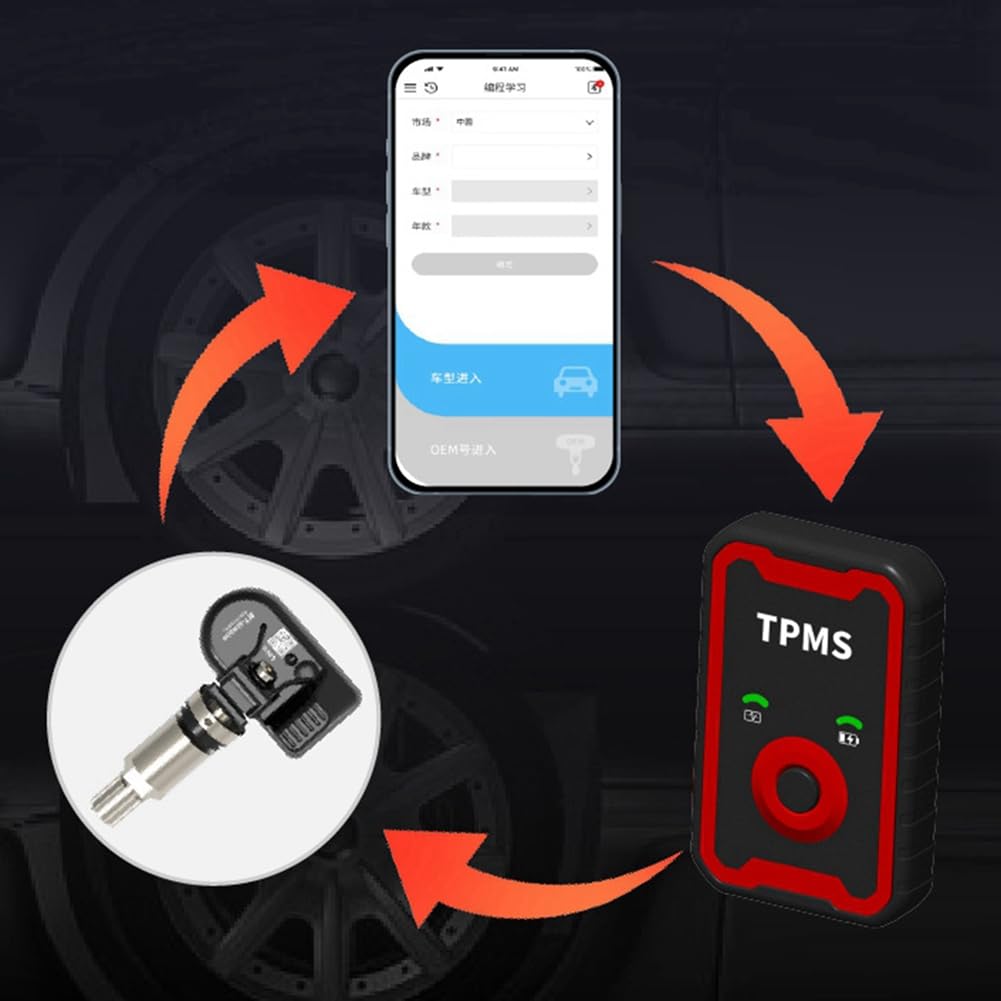 Sensor Programable Universal de 315 MHz y 433 MHz en 1, Herramienta de Reemplazo de Presión de Neumáticos para Automóviles TPMS