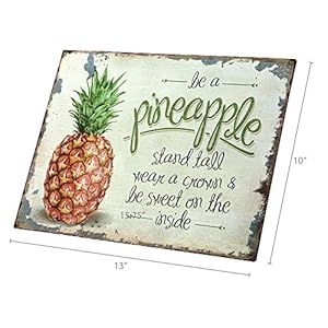Barnyard Designs Retro Vintage Metal Tin Bar Sign, Decorative Wall Art Signage, Primitive Farmhouse Country Kitchen Home Décor (Pineapple) Barnyard Designs Retro Vintage Metal Tin Bar Sign Decorative Wall Art Signage Primitive Farmhouse Country Kitchen Home Decor Pineapple