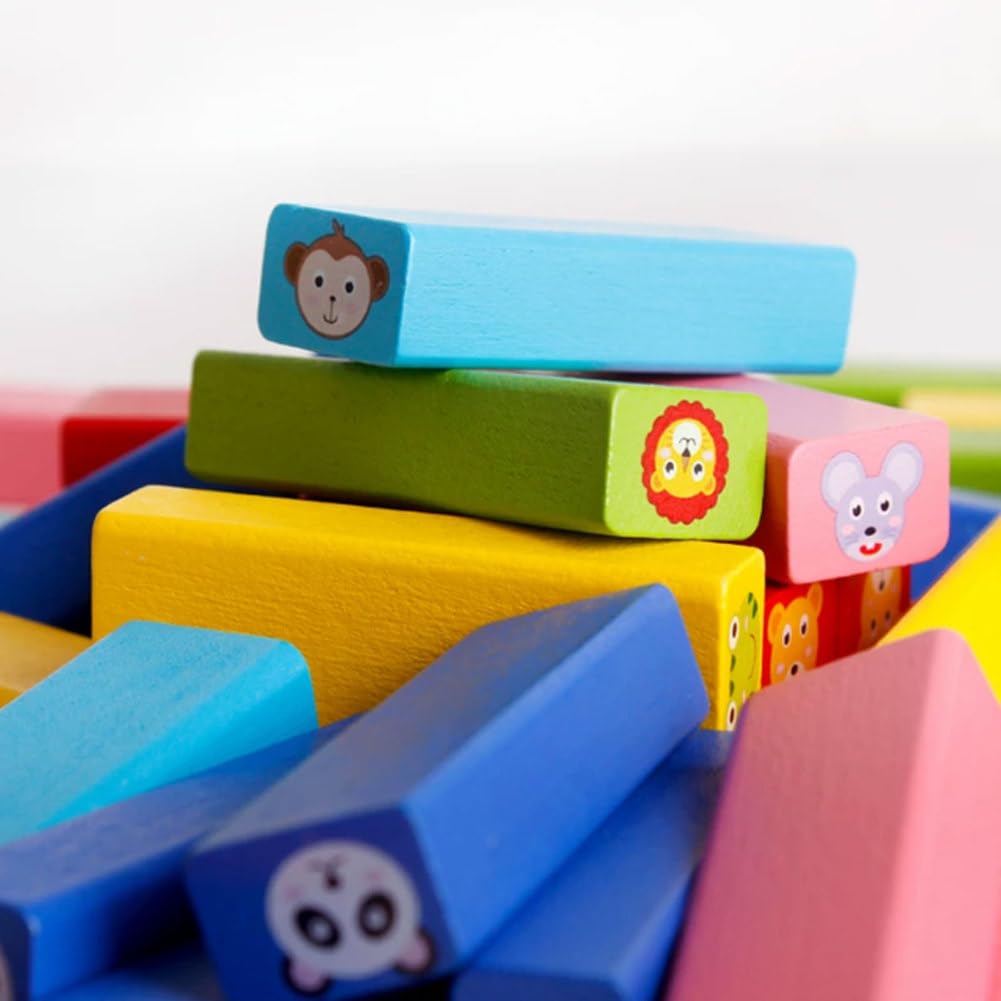 Jouet Construction Bois Montessori 3 en 1 coloré empiler équilibrer
