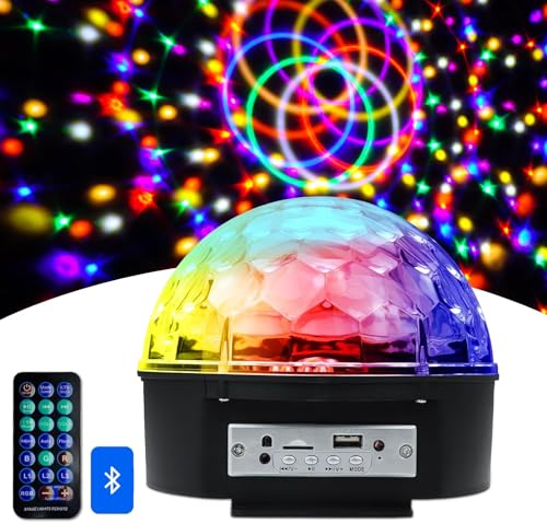 Bola de discoteca LED con Bluetooth, 7 modos de luz, mando a distancia inalámbrico, lámpara de fiesta multicolor para fiestas, karaoke y casa