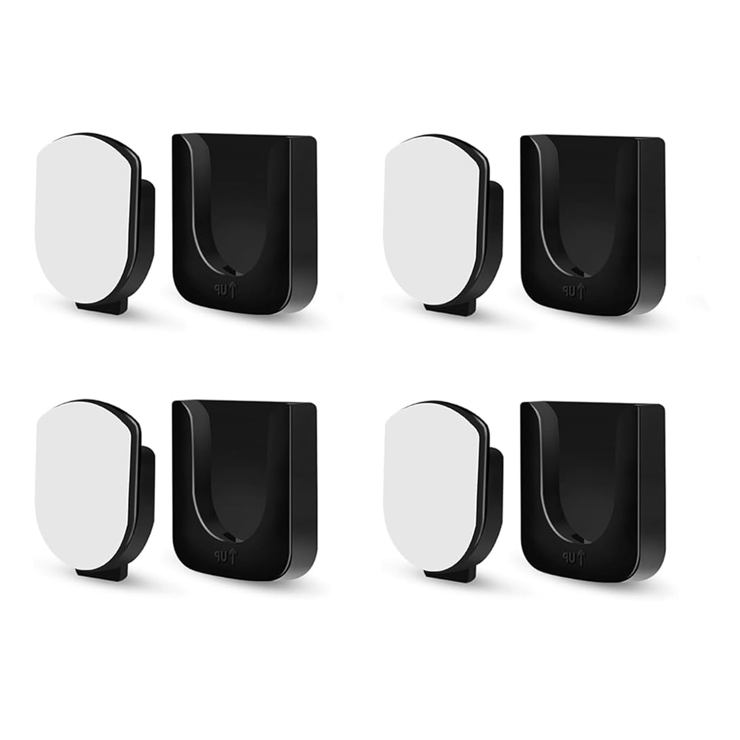 Aniyaa Magnetic Remote Control Holder Wall Mount, 4 Pair Remote Control Organizers Storage Self-Adhesive TV Remote Black