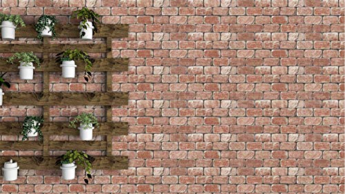 Image of DWELLSINDIA Bricks Self Adhesive Peel and Stick PVC Wallpaper Waterproof, Scratch Resistant, Laminated (41x244 CM, Rusty Red, Glossy)
