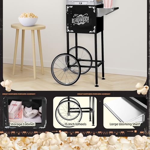 Image of Great Northern Popcorn Matinee 8oz Popcorn Cart Only, Black