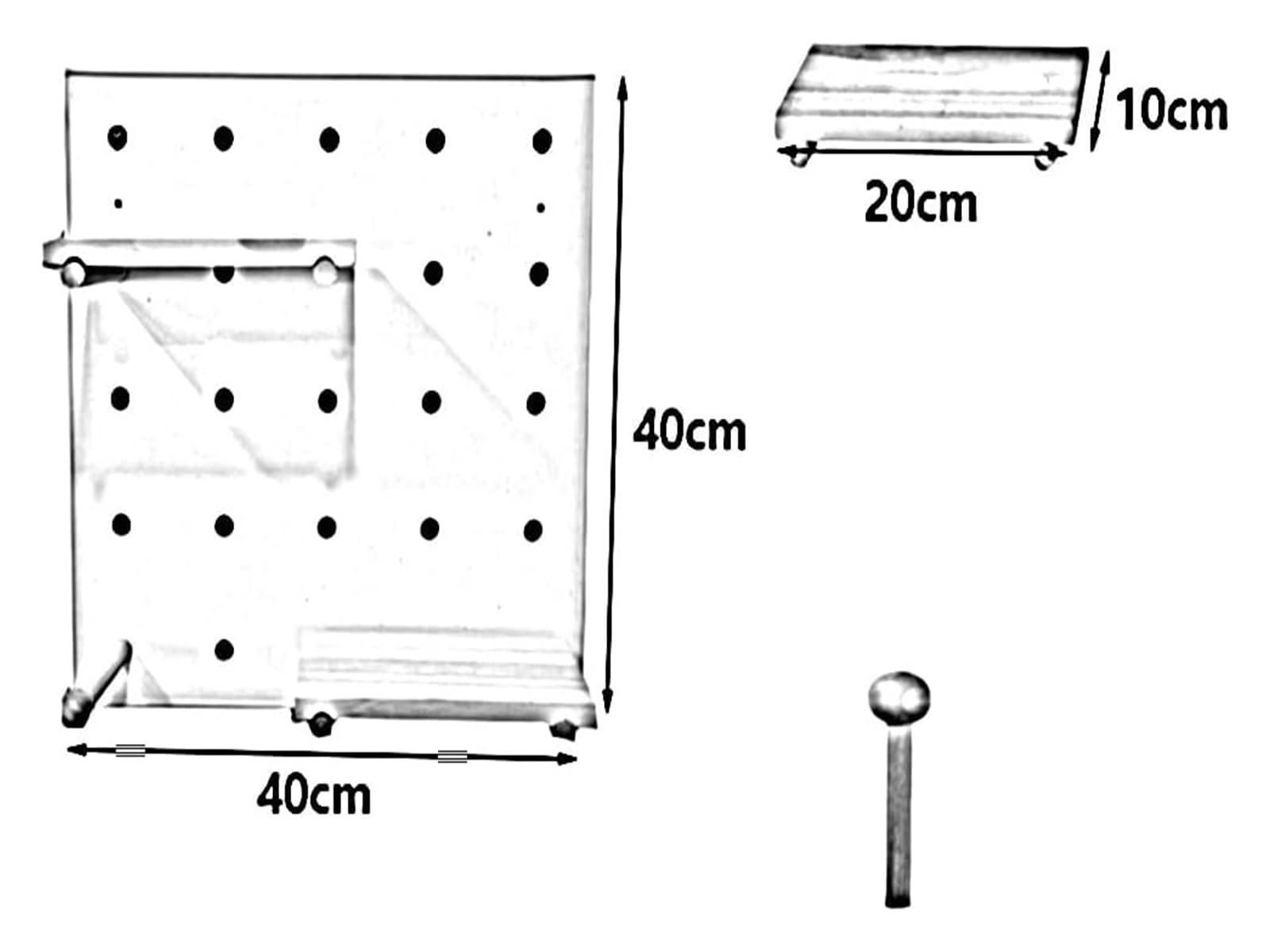 Muro Panel Perforado Para Herramientas Kit Organizador De Tablero Perforado, Tablero Perforado De Madera For Almacenamiento Montado En La Pared Con Accesorios, Soporte De Almacenamiento De Herramienta