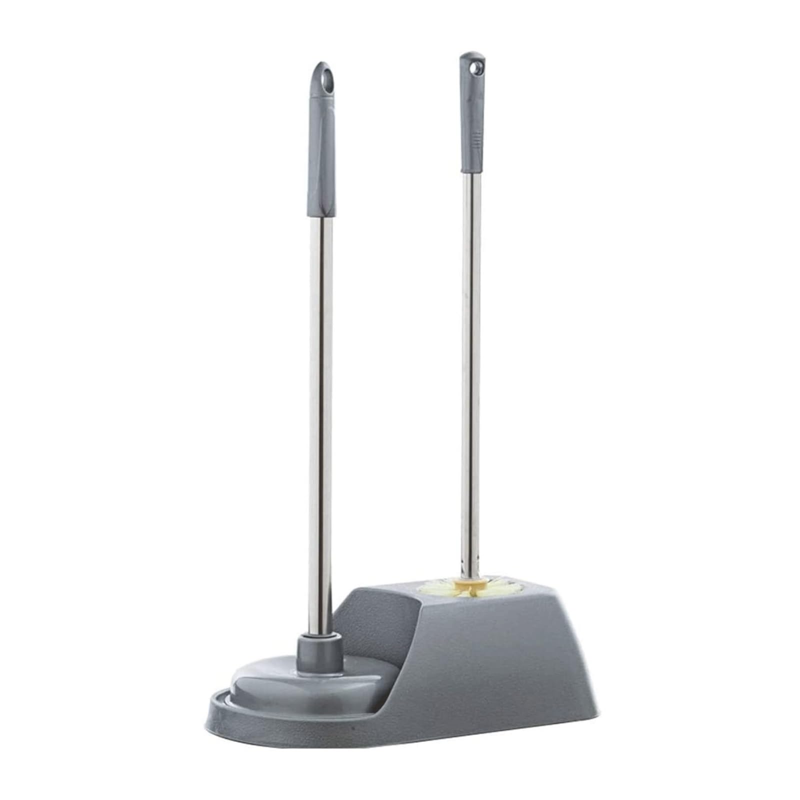 OUYUE Toilet Brush Space Saving Plastic Toilet Brush With Long Handle Quick Effective Deep Cleaning Bowl Set With Holder(G)