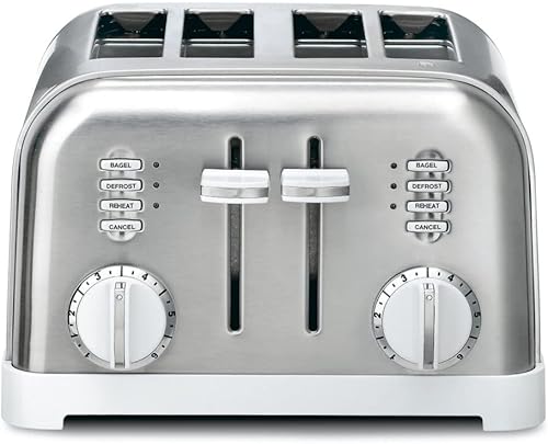 Cuisinart - Tostadora clásica de metal para 4 rebanadas modelo CPT-180 4 Slice-New Blanco disponible en Yaxa Colombia