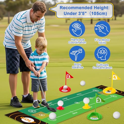 Enjoyjoy Upgraded Kids Golf Set Kids Golf Clubs with Dinosaur Automatic Golf Returner Golf Set with Glow Balls, 3 Years Mini Golf Games, Gator Golf, Indoor Outdoor Sports Toys for Boys, Girls by Enjoyjoy - Used condition - Image 5